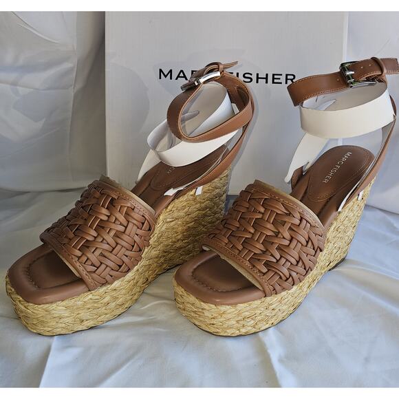 Marc Fisher Women's Godina Espadrille Square Toe Wedge Sandals - Picture 4 of 6